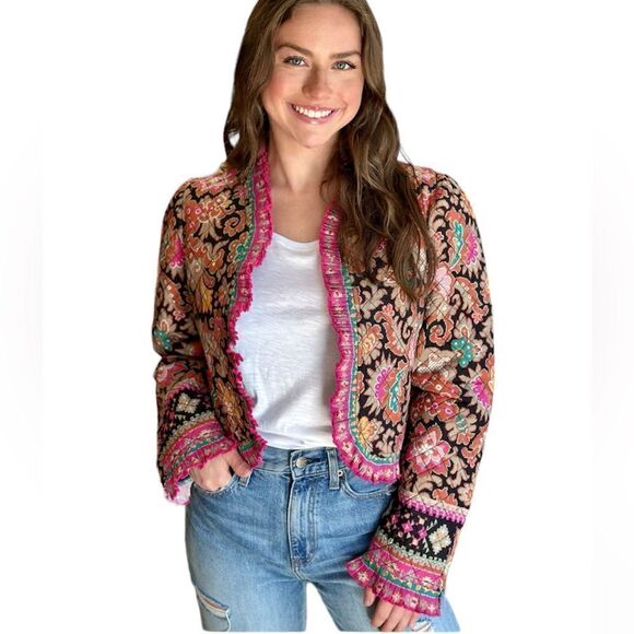 NWT LOVE THE LABEL ADRIENNE JACKET -
CASABLANCA BLACK PRINT Small - Picture 1 of 15